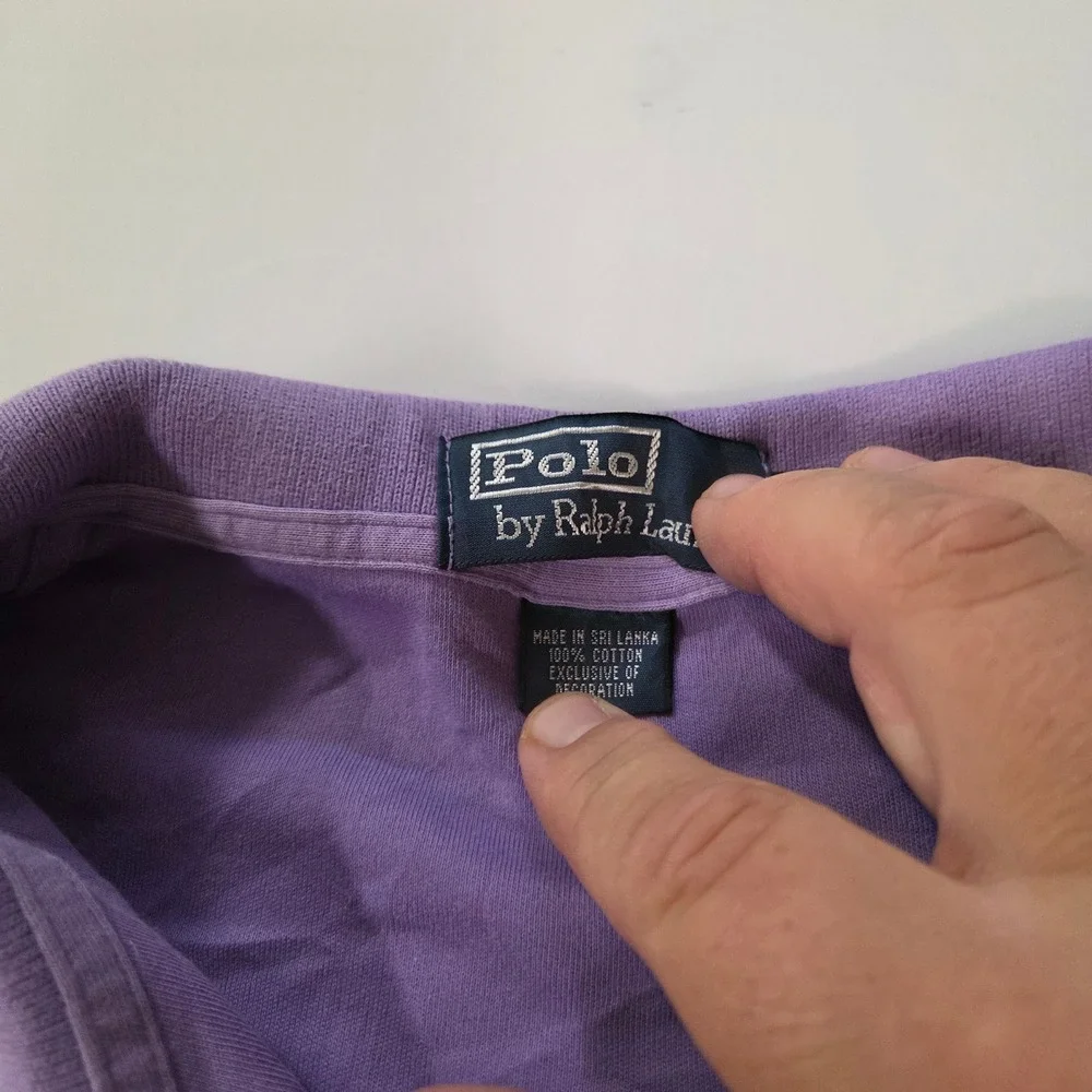 Polo Ralph Lauren Mens XL Purple Short Sleeve Pique Polo Shirt Orange Pony Logo